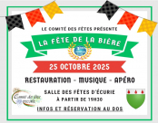 Fête de la bière 2025 (3ème édition), organisée par le comité des fêtes d'ÉCURIE, le 25/10/2025 à partir de 19h30